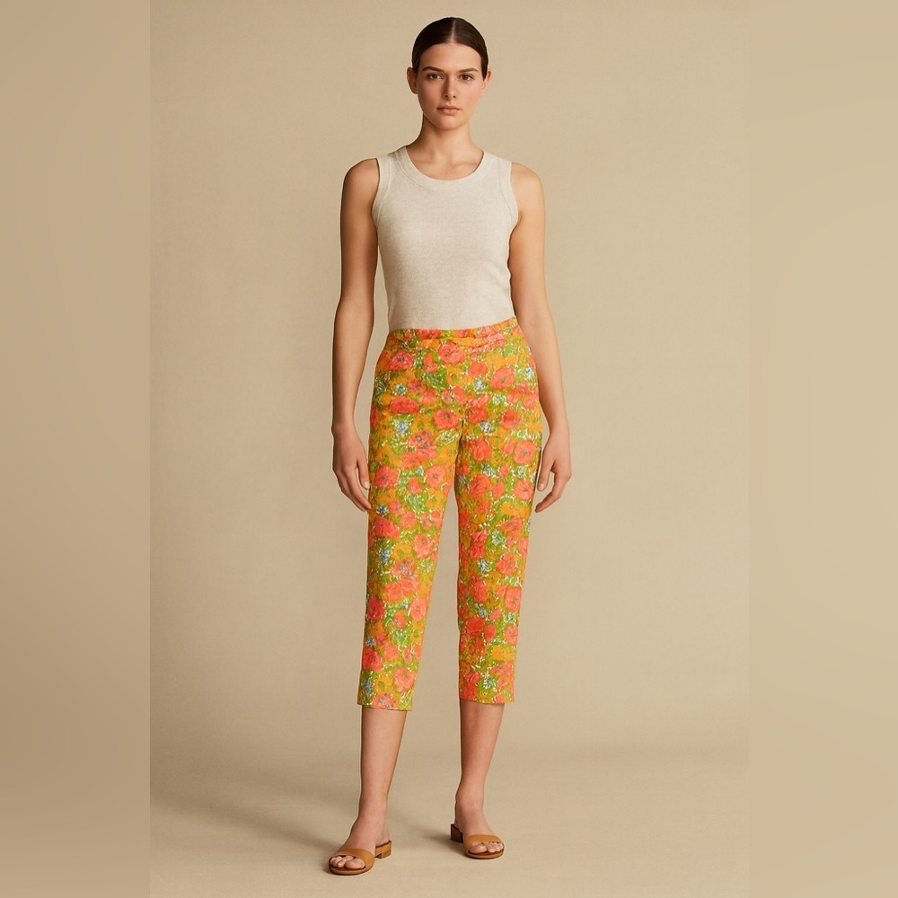 Liz Claiborne Vintage Floral Cropped Pedal Pusher Size 12